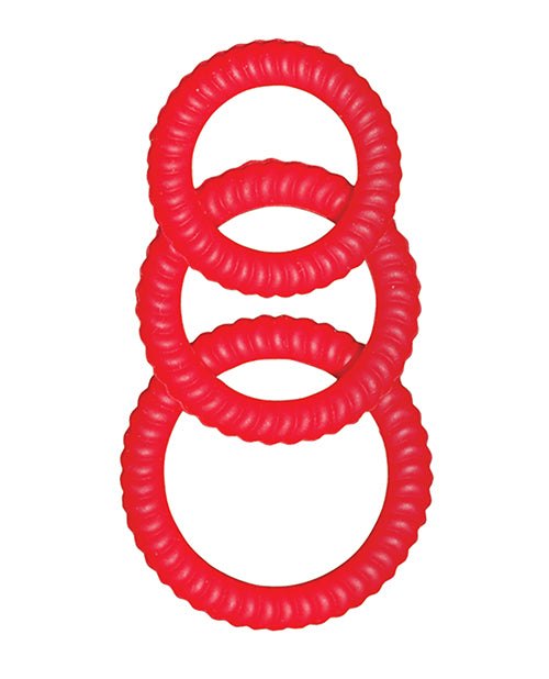 Ram Ultra Cocksweller Silicone Cock Rings -Red