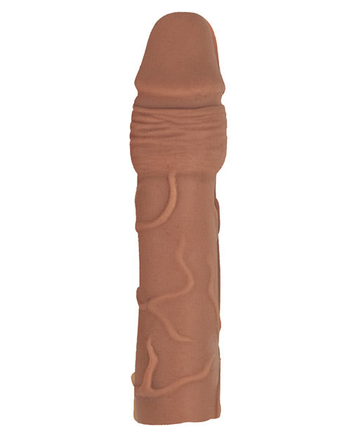 Natural Realskin Penis Xtender Vibrating Penis Extender - Chocolate