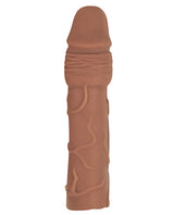 Natural Realskin Penis Xtender Vibrating Penis Extender - Chocolate