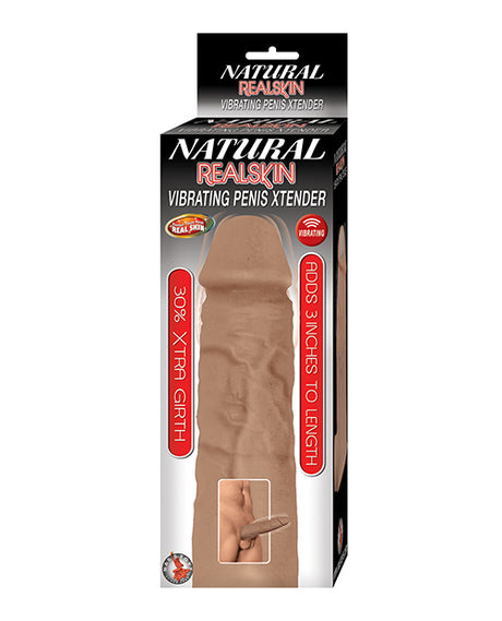 Natural Realskin Vibrating Penis Xtender - Brown