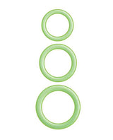 Enhancer Glow Rings Silicone Cockring - Green