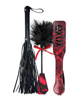 Lovers Kits Whip, Tickle and Paddle - Black/Red