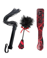 Lovers Kits Whip, Tickle and Paddle - Black/Red