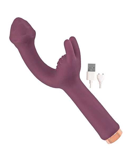 Mystique Vibrating Massagers Rechargeable Silicone G-Spot Vibrator - Eggplant