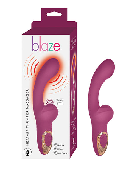 Blaze Heat-Up Thumper Massager - Eggplant
