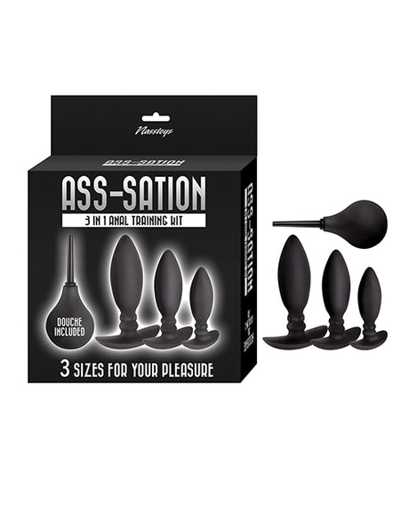 Ass-sation 3-in-1 Training Kit Douche Included - Black