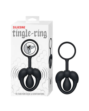 Tingle Ring Silicone Cock & Scrotum Ring - Black