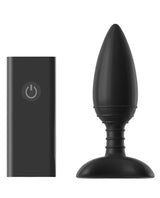 Nexus Ace Rechargeable Silicone Vibrating Butt Plug with Remote Control - Small- Black