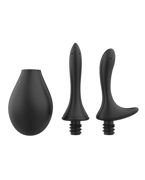 Nexus Anal Douche Set with Silicone Tips - Black