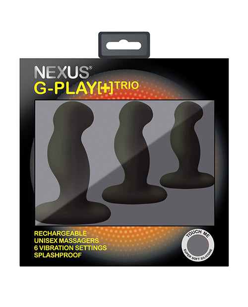 Nexus GPLAYTRIO+ Unisex Rechargeable Silicone Vibrator Set (3 piece) - Black