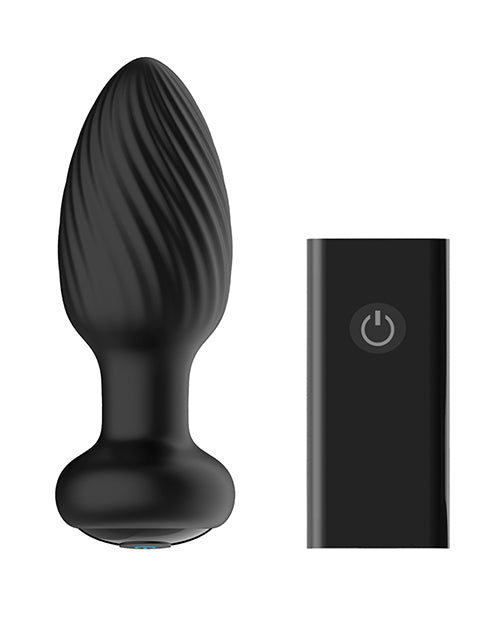 Nexus Tornado Rechargeable Silicone Rotating Butt Plug with Remote Control - Black