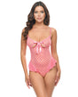 Aubrielle Diamond Mesh Underwire Teddy - Pink XL