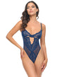 Roxie Mesh and Lace Underwire Teddy - Navy S/M