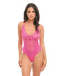 Valentine Lace Teddy w/Bow Details - Rose SM