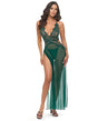 Cami Lace and Mesh Gown (Panty Not Included) - Green S/M