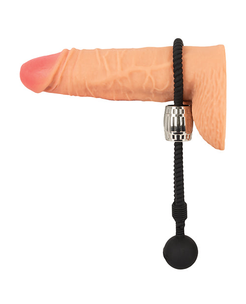 Rebel Heavy Rope Cock Lasso w/Ball - Black