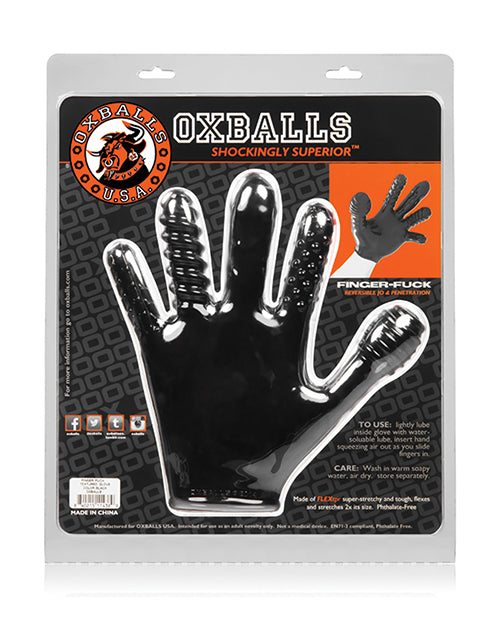 Oxballs Finger Fuck Textured Glove - Black