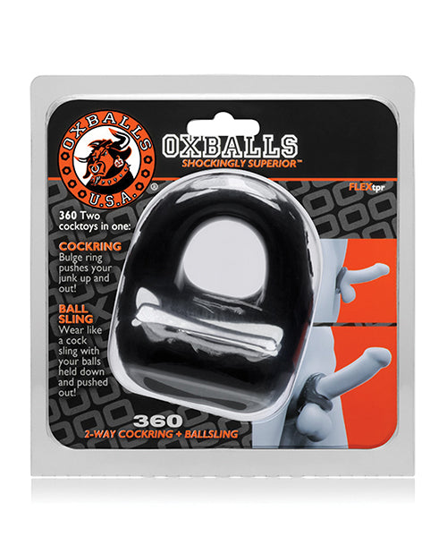 Oxballs 360 2-Way Cock Ring and Ball Sling - Black