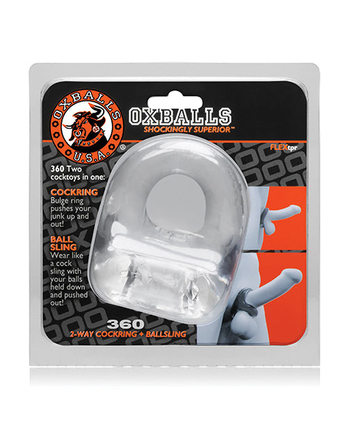 Oxballs 360 2-Way Cock Ring and Ball Sling - Clear