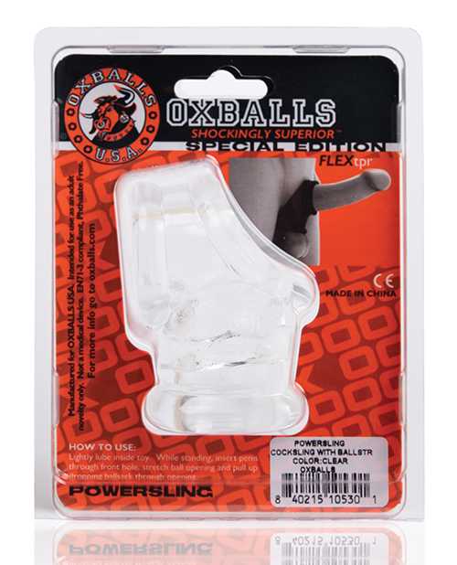 Oxballs Powersling Cock and Ball Stretching Sling - Clear