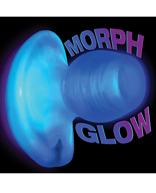 Glowhole 2 Hollow Buttplug with LED Insert - Large - Blue Morph