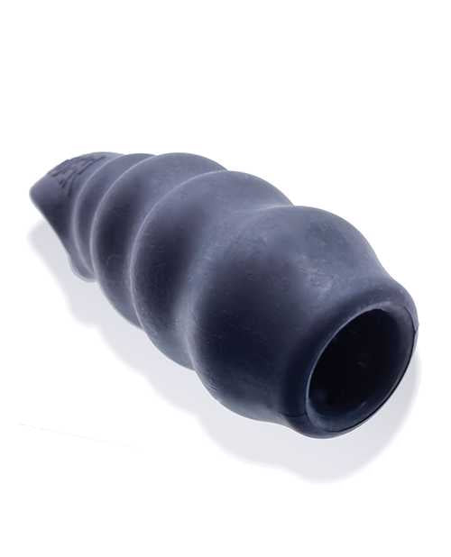 Invader Rippled Open-Ended Silicone Cocksheath Extender - Black/Frost