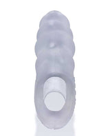 Invader Rippled Open-Ended Silicone Cocksheath Extender - Clear/Frost