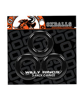 Oxballs Willy Rings Cock Ring (3 pack) - Black