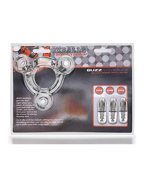 Oxballs Buzz Squeeze Vibrating Ballstretcher - Clear