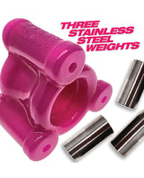 Oxballs Heavy Squeeze Ballstretcher with Stainless Steel Weights - Hot Pink