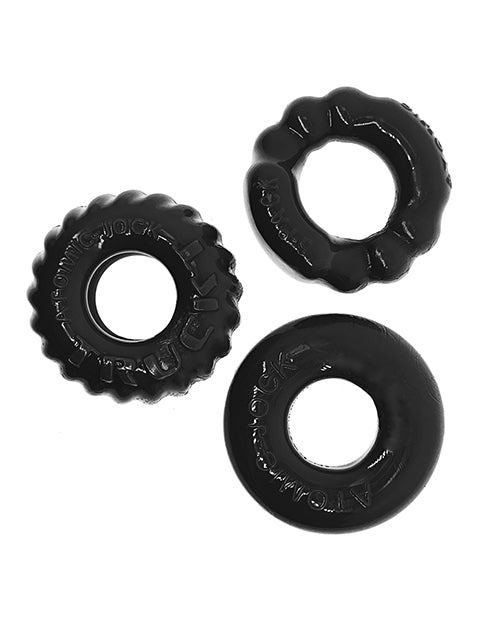 Oxballs Bonemaker Cock Ring Kit (3 pack) - Black