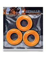 Oxballs Fat Willy Jumbo Cock Ring (3 pack) - Orange