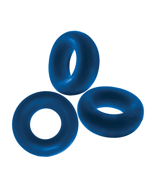 Oxballs Fat Willy Jumbo Cock Ring (3 pack) - Space Blue