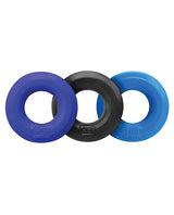 Hunkyjunk HUJ3 Silicone C-Rings (3 Pack) - Blue/Black/Teal