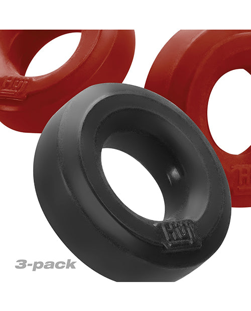 Hunkyjunk HUJ3 Silicone C-Rings (3 Pack) - Cherry/Tar