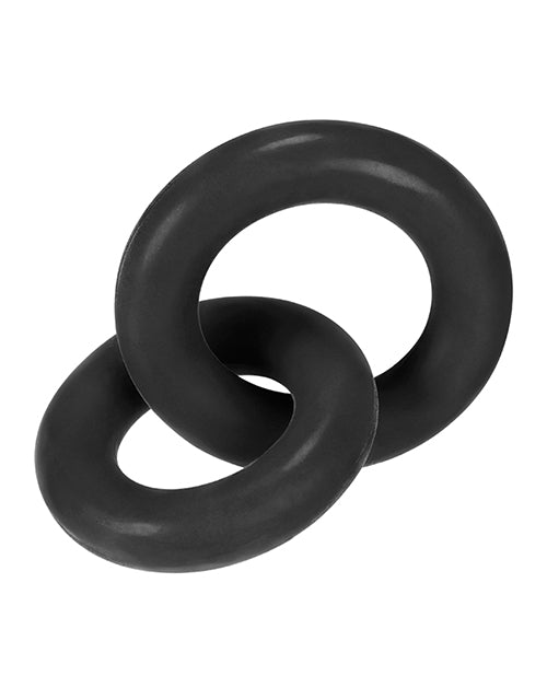 Hunkyjunk Duo Silicone Double Cock Ring - Black