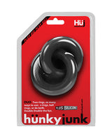 Hunkyjunk Duo Silicone Double Cock Ring - Black