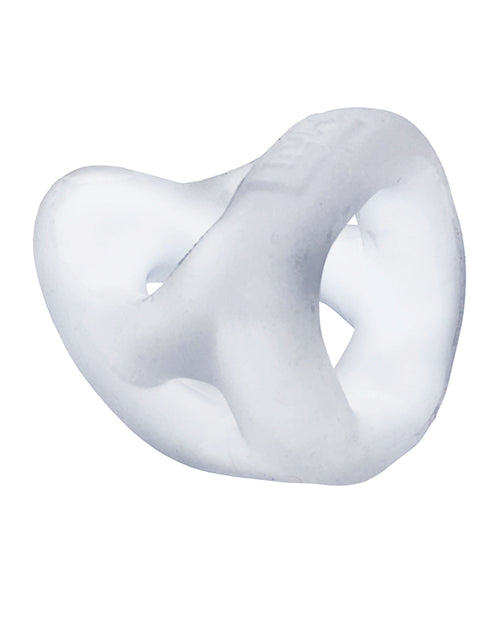 Hunkyjunk Slingshot Silicone 3 Ring Teardrop Cock Ring - Clear Ice