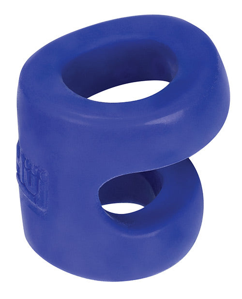 Hunkyjunk Connect Silicone Ball Tugger Cock Ring - Blue