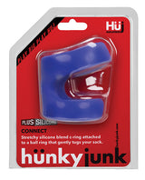 Hunkyjunk Connect Silicone Ball Tugger Cock Ring - Blue