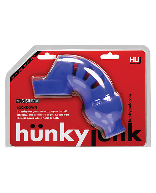 Hunkyjunk Lockdown Silicone Chastity Cage - Blue