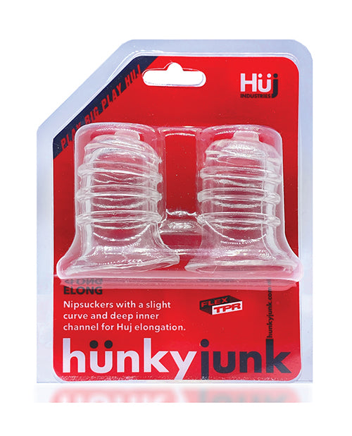 Hunkyjunk Elong Wide Base Nipsuckers - Clear