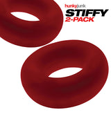 Hunkyjunk Stiffy Bulge Silicone Cock Rings (2 pack) - Cherry Ice