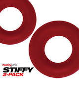 Hunkyjunk Stiffy Bulge Silicone Cock Rings (2 pack) - Cherry Ice