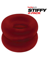 Hunkyjunk Stiffy Bulge Silicone Cock Rings (2 pack) - Cherry Ice