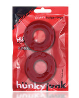 Hunkyjunk Stiffy Bulge Silicone Cock Rings (2 pack) - Cherry Ice