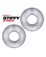 Hunkyjunk Stiffy Bulge Silicone Cock Rings (2 pack) - Clear Ice