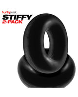 Hunkyjunk Stiffy Bulge Silicone Cock Rings (2 pack) - Tar Ice