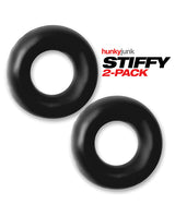 Hunkyjunk Stiffy Bulge Silicone Cock Rings (2 pack) - Tar Ice