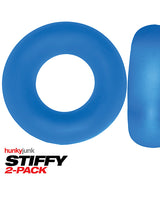 Hunkyjunk Stiffy Bulge Silicone Cock Rings (2 pack) - Teal Ice